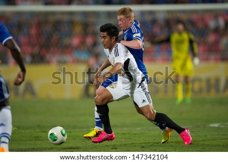 BANGKOK,THAILAND-JULY17:Rangsan V. of Singha  All-Star in action during the international friendly match Chelsea FC and Singha All-Star at the Rajamangala Stadium on July17,2013 inThailand