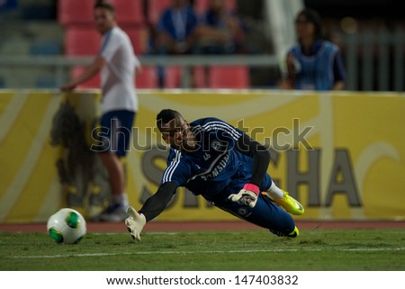 BANGKOK,THAILAND-JULY17:Jamal Blackman of Chelsea in action during the international friendly match Chelsea FC and Singha Thailand All-Star XI at the Rajamangala Stadium on July17, 2013 in Thailand.
