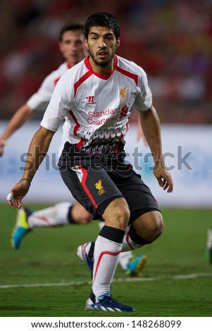 Bangkok,Thailand-July28:Luis Suarez Of Liverpool In Action During The International Friendly Match Thailand And Liverpool At The Rajamangala Stadium On July 28, 2013 In Bangkok, Thailand.