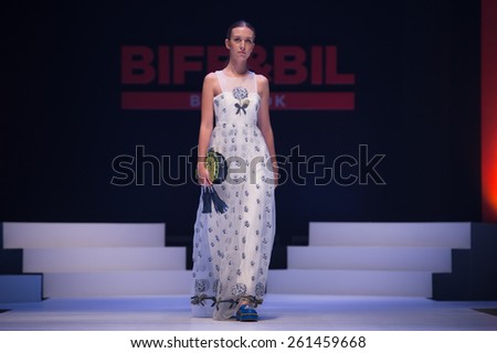 NONTHABURI THAILAND- MARCH 12:A model walks the runway at the Everyday Holiday show during BIFF&BIL Bangkok international Fashion Fair 2015 at IMPACT Challenger Hall on March 12,2015 in,Thailand