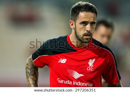 BANGKOK THAILAND JULY 14:Danny Ings of Liverpool in action during the international friendly match Thai All Stars and Liverpool FC at Rajamangala Stadium on July14,2015 in,Thailand.
