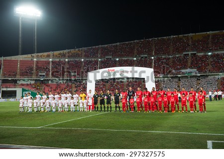 BANGKOK THAILAND JULY 14 :The players poses lineup during the international friendly match Thai All Stars and Liverpool FC at Rajamangala Stadium on July14,2015 in,Thailand.