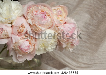Bouquet of peonies in a vase