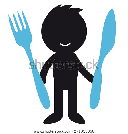 Info graphic people - with cutlery