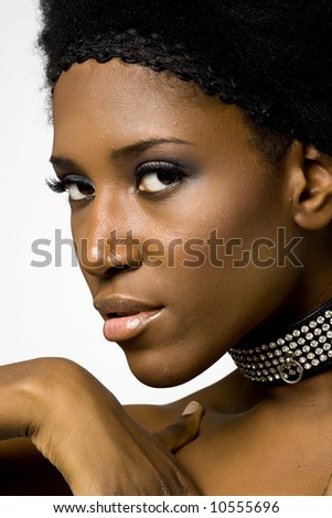 black afro hairstyles. stock photo : African American