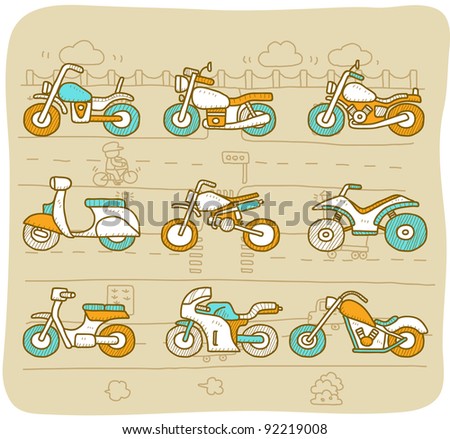 Mocha Series | \
\
Motorcycle,transportation,motorbike,car icon set