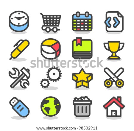 Simple Series | Web,Internet, Business Icons Set Stock Vector