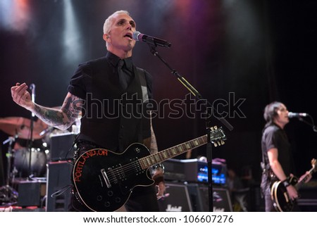 LOS ANGELES, CA - JUNE 29: Art Alexakis of Everclear performs to a sold-out crowd at first annual Summerland tour at the Greek Theatre on June 29, 2012 in Los Angeles, CA.