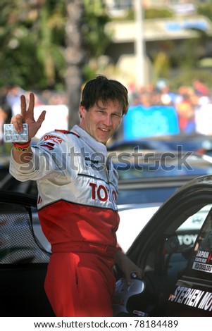 LONG BEACH, CA - APRIL 15: Stephen Moyer prepares to qualify for the Pro Celebrity Race at this year\'s Grand Prix in Long Beach, CA on April 15, 2011.