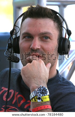LONG BEACH, CA - APRIL 15: Brian Austin Green looking pensive before the big Pro Celebrity Race at this year\'s Grand Prix in Long Beach, CA on April 15, 2011.