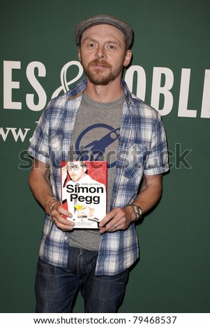 LOS ANGELES, CA - JUNE 17 Simon Pegg greets fans as he signs his new book, \
