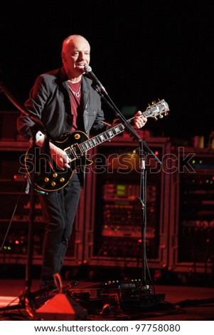 LONG BEACH, CA - MARCH 14: Peter Frampton played to a sold out crowd on March 14, 2012 at the Terrace Theatre in Long Beach, California.