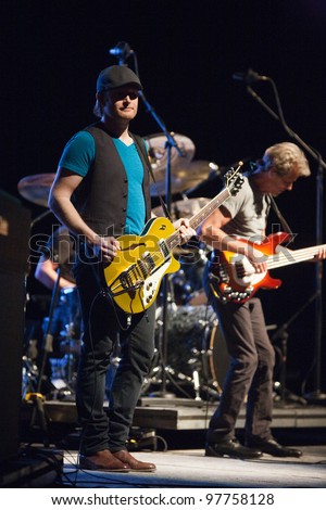 LONG BEACH, CA - MARCH 14: Adam Lester & Stanley Sheldon of the Peter Frampton band played to a sold out crowd on March 14, 2012 at the Terrace Theatre in Long Beach, California.