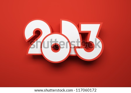 new year 2013 3D render new year 2013 3D render