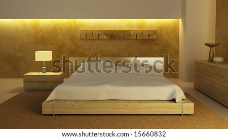 Bedroom Interior 3d Rendering Stock Photo 15660832 : Sh