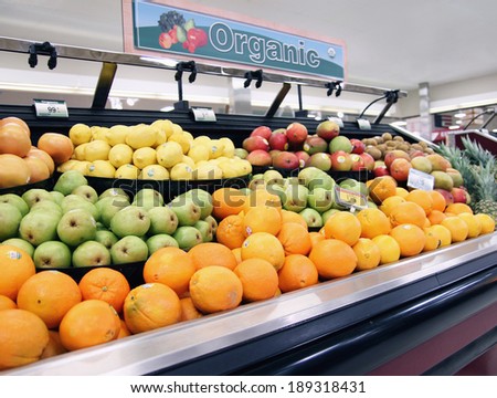 local organic produce at a grocery shop or store
