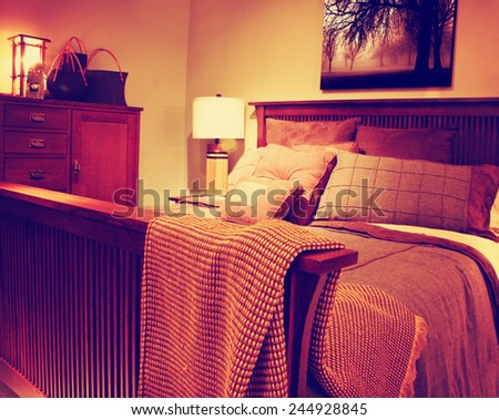 Beautiful Craftsman Bedroom Contemporary Bedroom Architecture toned with a retro vintage instagram filter
