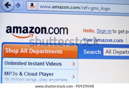 SEATTLE WA - DEC 11: Amazon.com, the largest online seller, is offering customers up to $5 off their purchase of the same items scanned in any other companies\' stores on Dec 11, 2011 in Seattle, Wa