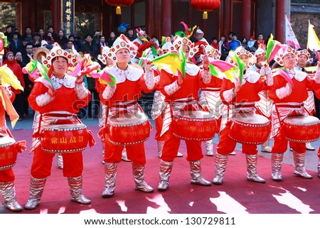 BEIJING,CHINA FEB 6 : Traditional show of temple fair in Chinese New Year Festival on February 6,2011 in the Summer Palace,Beijing,China. Festival here is the most popular and excited in Beijing.