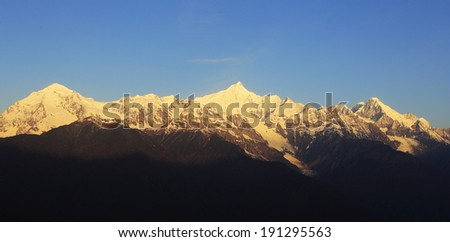 sunrise of snow mountain in China,Tibet