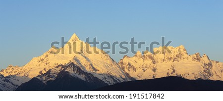 sunrise of snow mountain in China,Tibet