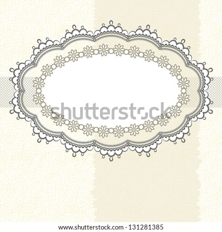 Lace frame on textured background
