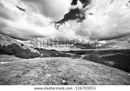 Beautiful landscape mountain black and white