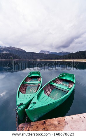 Lake in mountain 3, boats