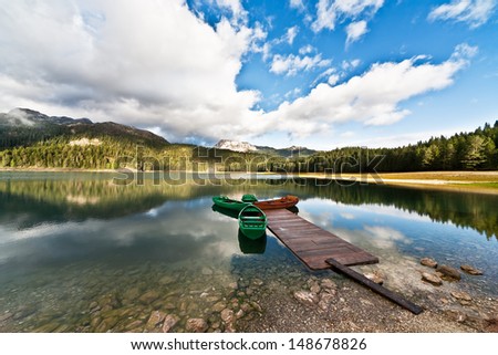 Lake in mountain 6, boats