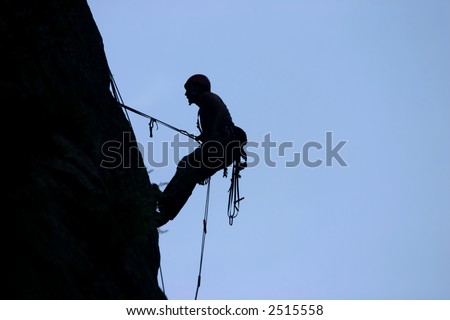 Rock climbing silhouette, Demir Kapija wall