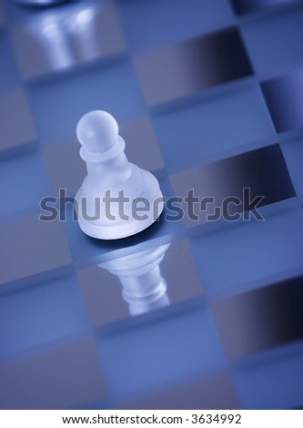 Chess figures made of glass