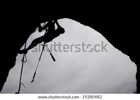 Rock climbing silhouette