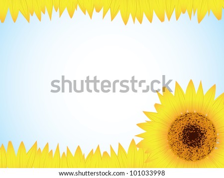 Sunflower background. Vector sun flower brochure design