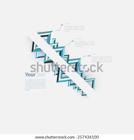 Triangle Shapes Ordered on a Corporate Style Blue Name Card or Presentation Chart Vector Concept Infographic Page Layout Graphics Elements. Scalable EPS10 Illustration