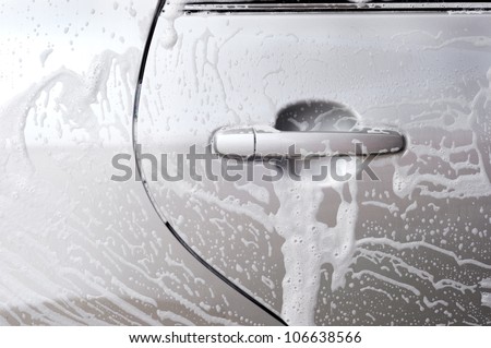 bubbles soap on car