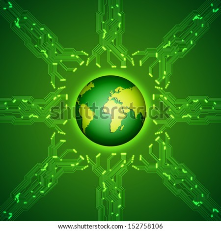 Technology background with circuit board texture. Raster version