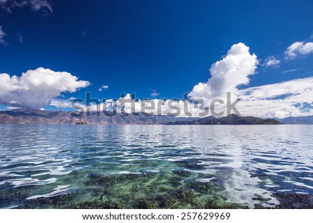Big beautiful lake in Yunnan province, China