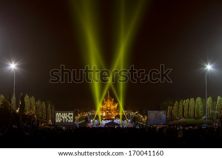 laser beam, new year, Ratchaphruek Chiang Mai