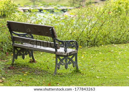 Outdoor chair in garden