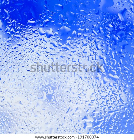 Water droplets on glass,Bright color background