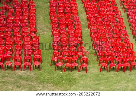 Plastic chairs in outdoor event