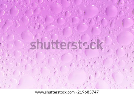 Water droplets on glass,Bright color background