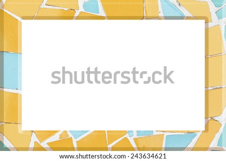 Tile picture frame isolated on white background