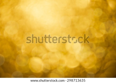 Bokeh of gold mirror with light from the light and sun
