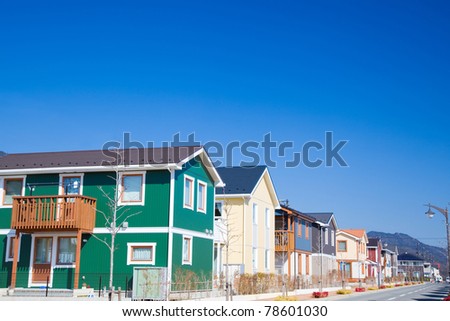 Modern residential quarter and blue sky