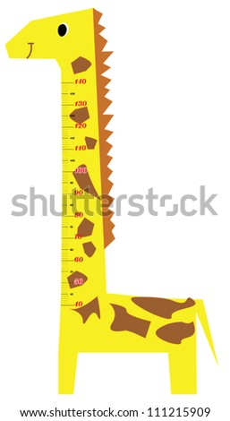 Height scale kids giraffe vector Height scale kids giraffe vector