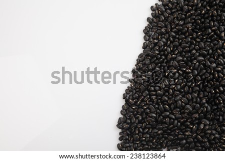 Top view of Black beans with white copy space