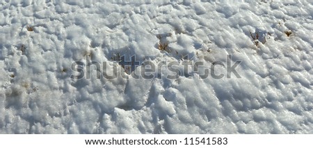 Wind form ice texture on winter mountain snow surface (Five shots stitch image)