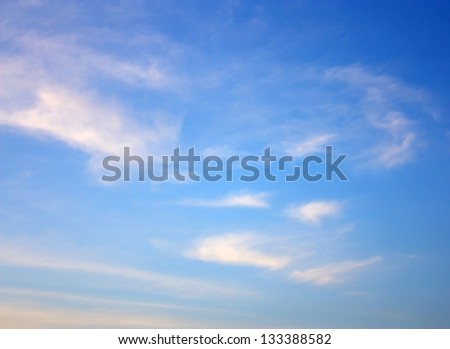 The blue sky and clouds in a summer day