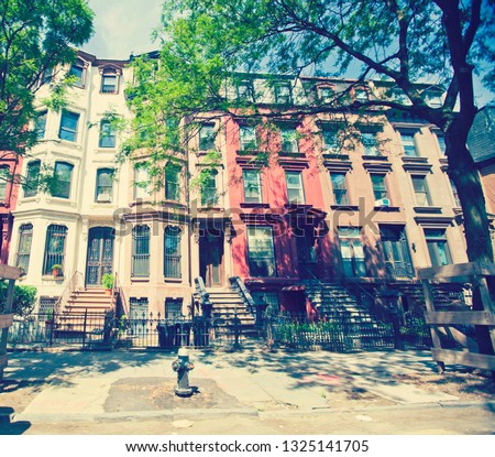 Daytime street scene of the borough of Brooklyn in New York City